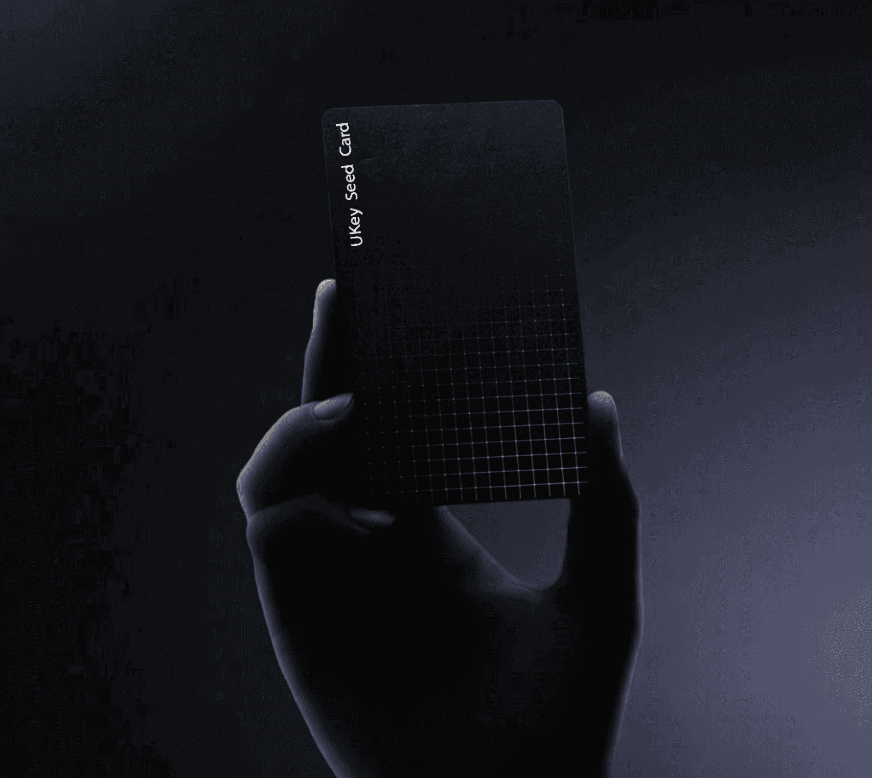 UKey Seed Card hardware wallet held in hand